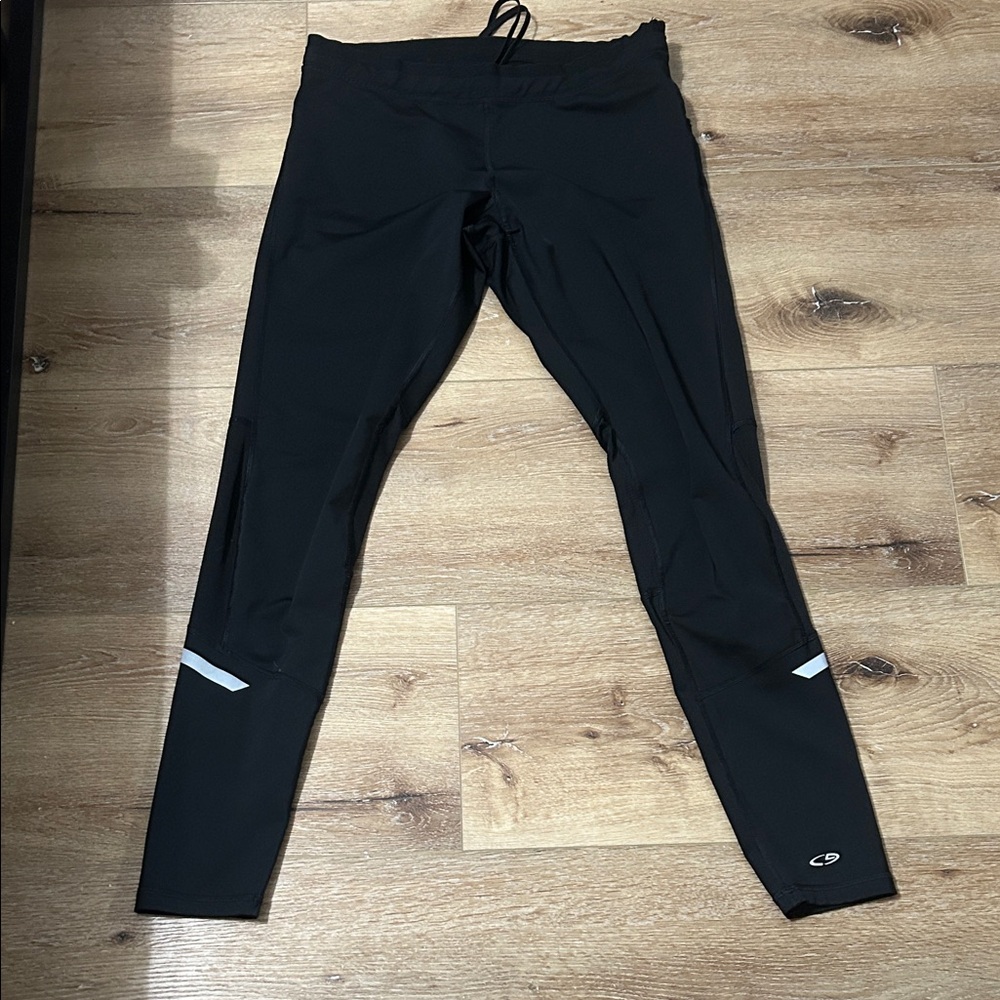 Champion Black Track Pants with White Accents
